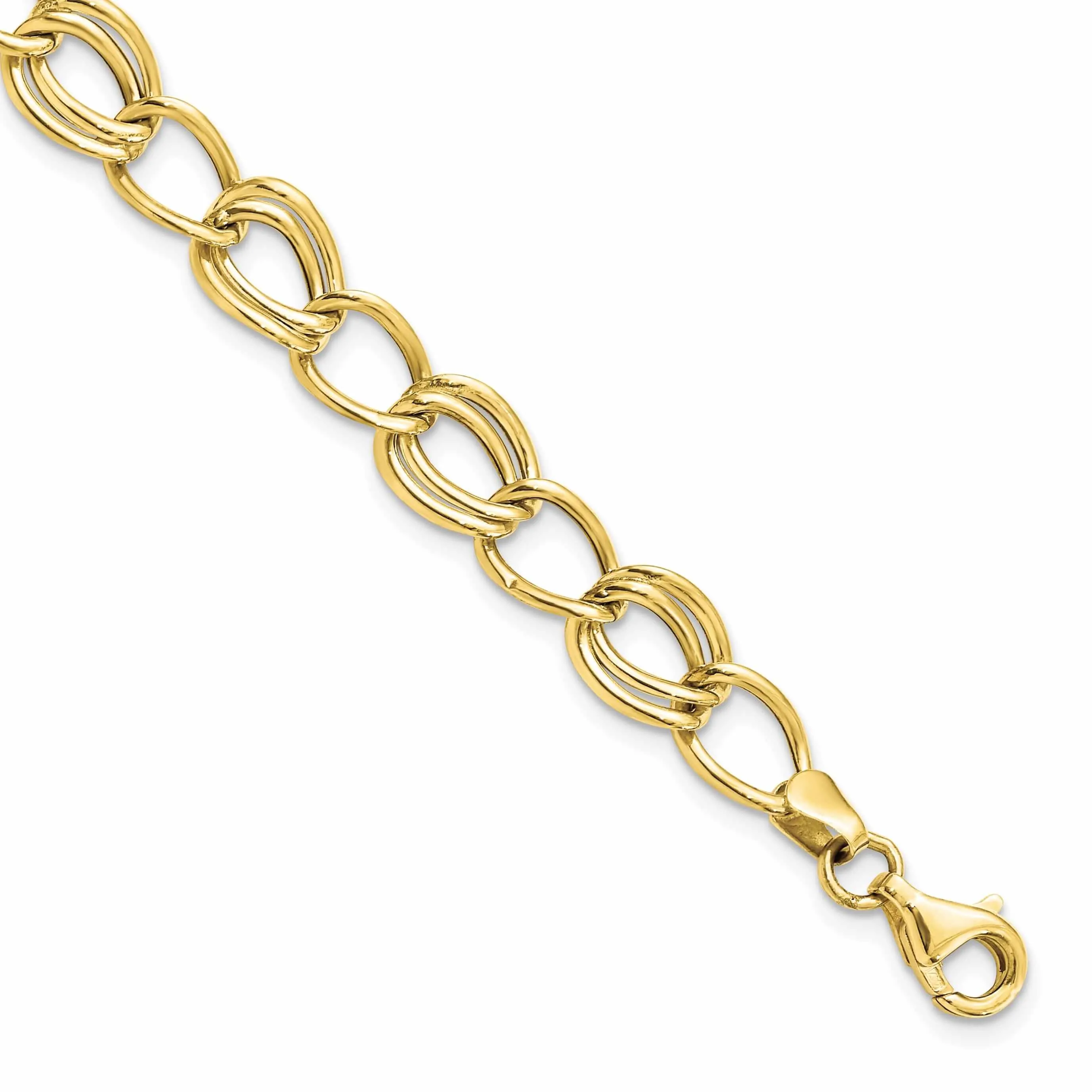 10k Yellow Gold Flat Curb Link Bracelet