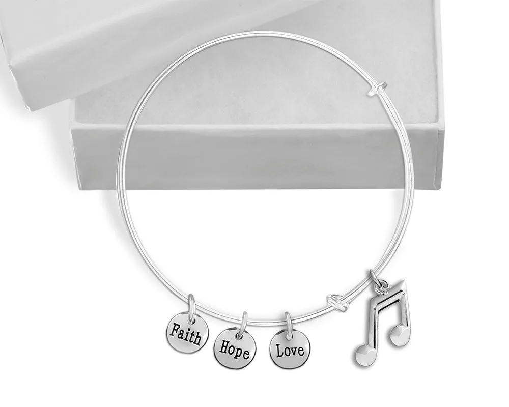 12 Music Note Retractable Charm Bracelet