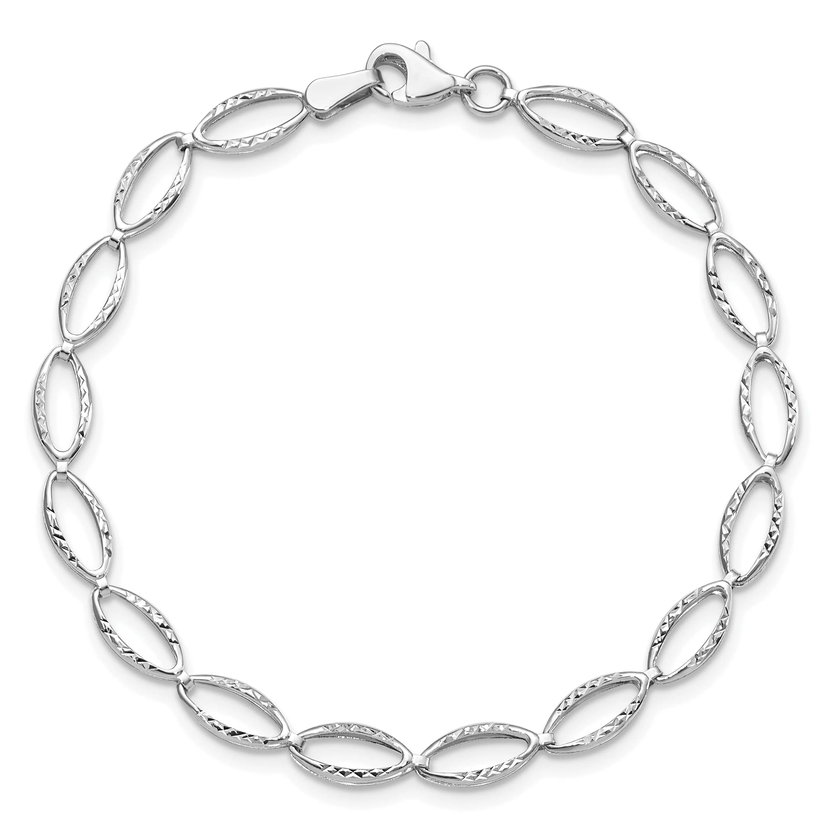 14k White Gold Polished D.C Bracelet