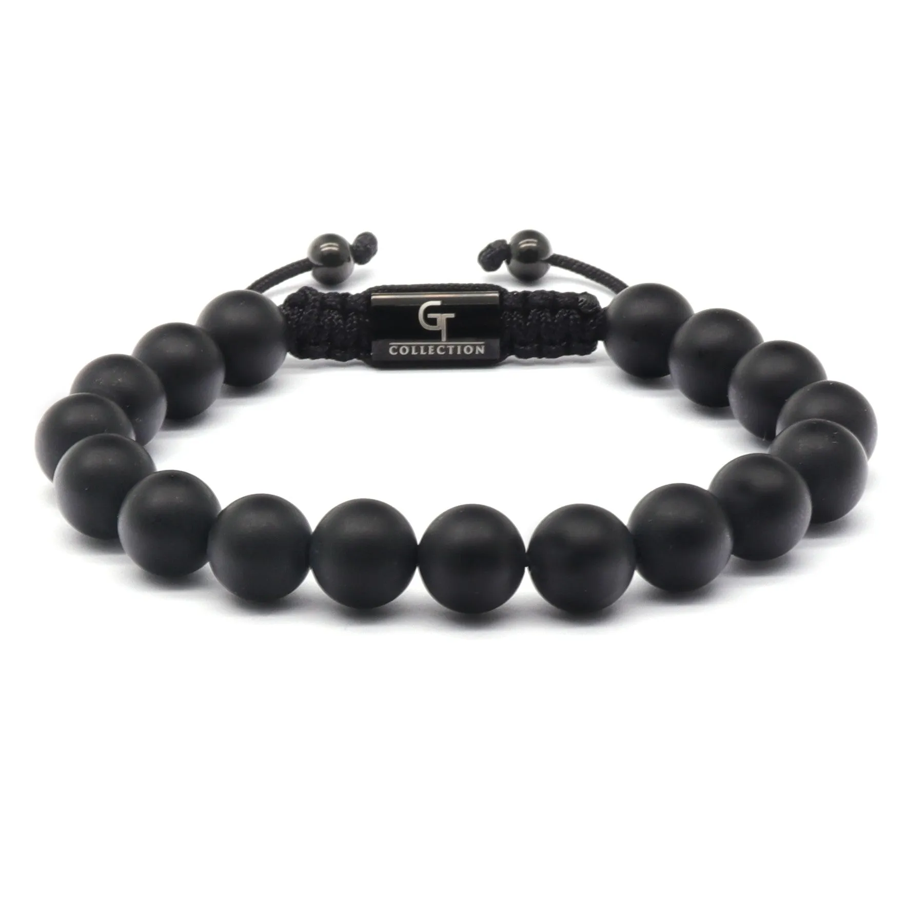 2 PIECE SET - BLACK ONYX Single Bead & Double Bead Bracelet