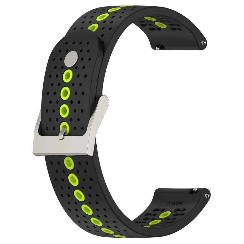 20mm Universal bi-color silicone watch strap - Black / Lime