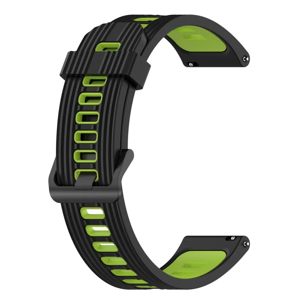 20mm Universal bi-color silicone watch strap - Black / Lime