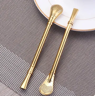 304 Stainless Steel Residue Filter Straws Spoon