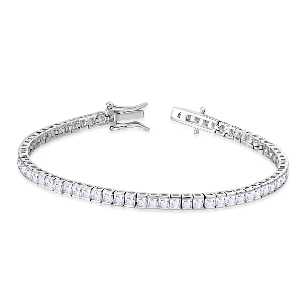 5mm Wide 18cm Long  | White CZ Sterling Silver Tennis Bracelet