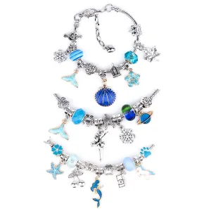 63 Pcs DIY Charm Bracelet Making Kit-Blue