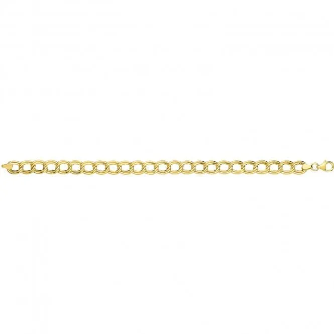 9ct Yellow Gold Ladies Double Link Bracelet NK405B