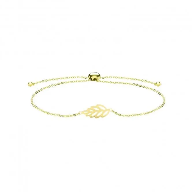 9ct Yellow Gold Leaf Pull Style Bracelet BR636