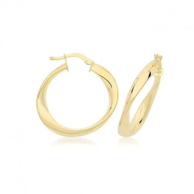 9ct Yellow Gold Twist Hoop Earrings ER1205