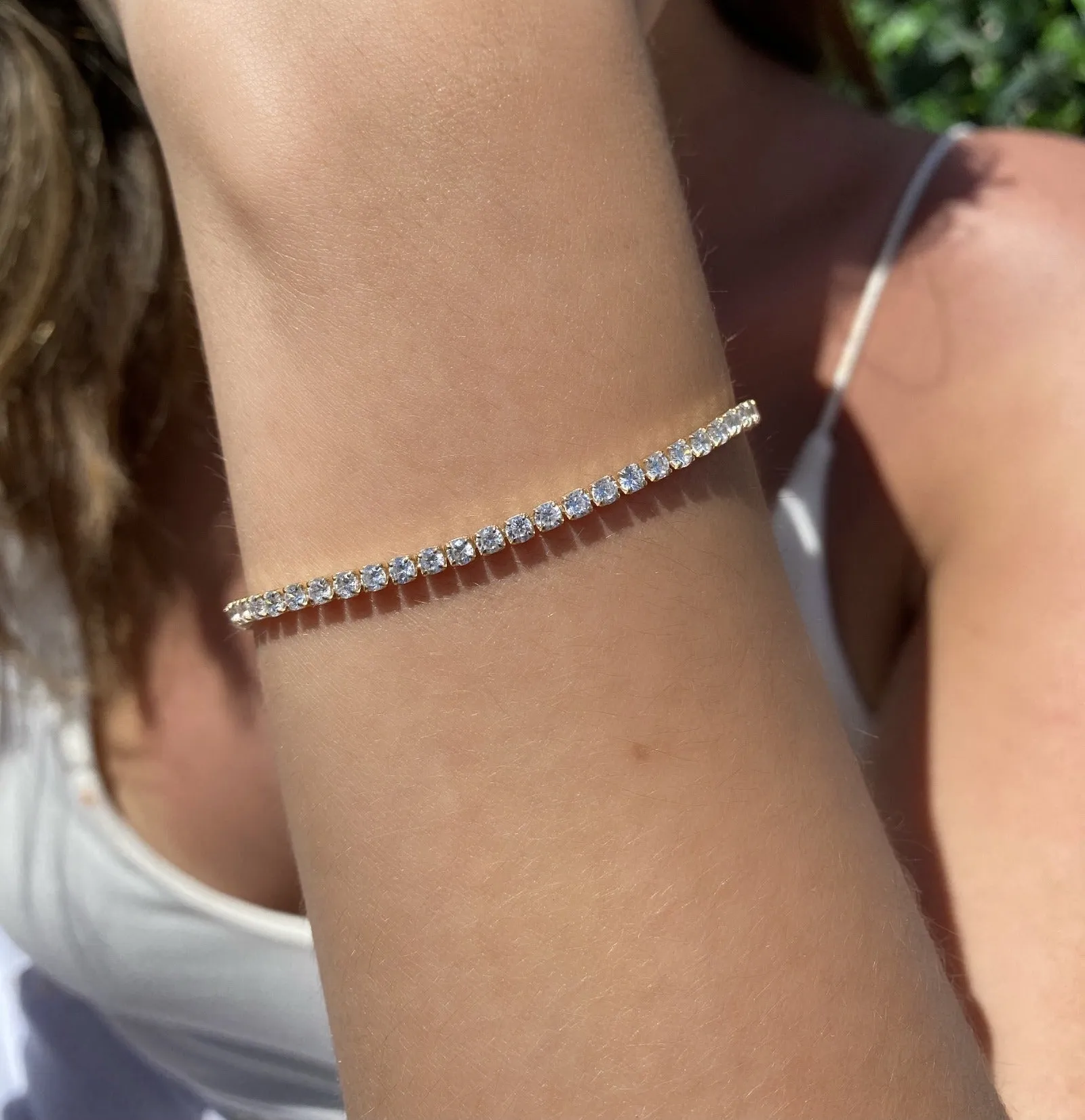 Adjustable Sterling Silver Tennis Bracelet