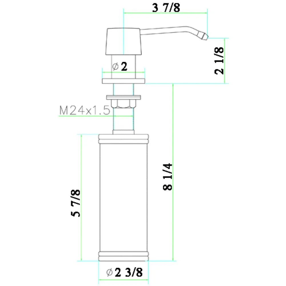 ALFI Brand AB5004-BSS Solid Brushed Stainless Steel Modern Soap Dispenser