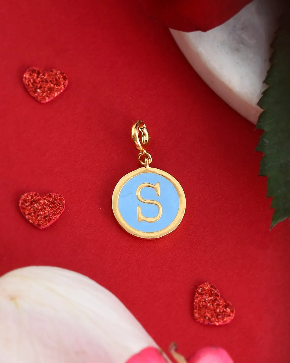 Alphabet S Blue Enamel Charm - Voylla