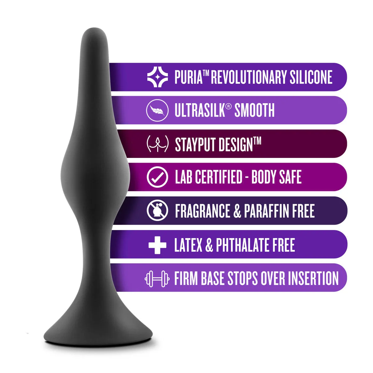 Anal Adventures Platinum By Blush® | Beginner Black 4.25-Inch Anal Plug