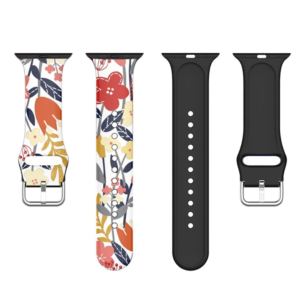 Apple Watch (41mm) multi-color silicone watch strap - Flower