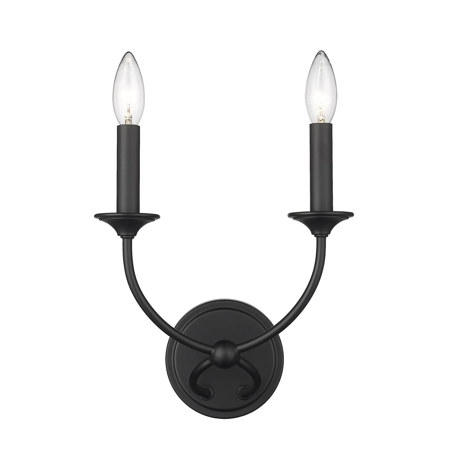 Arabella Two Light Wall Sconce in Matte Black