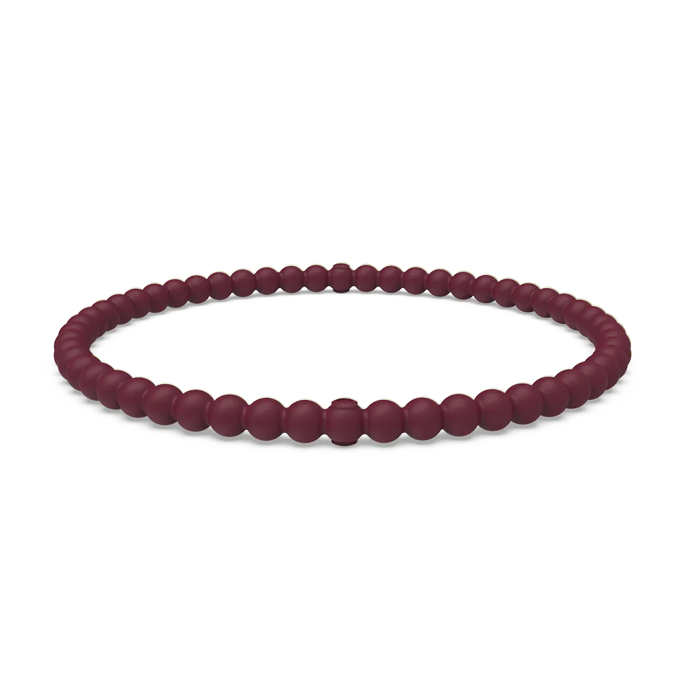 Beaded Stackable Silicone Bracelet - Oxblood