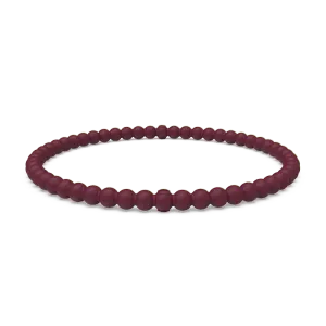 Beaded Stackable Silicone Bracelet - Oxblood