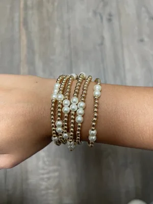 Beads and Pearls Stretch Bracelets