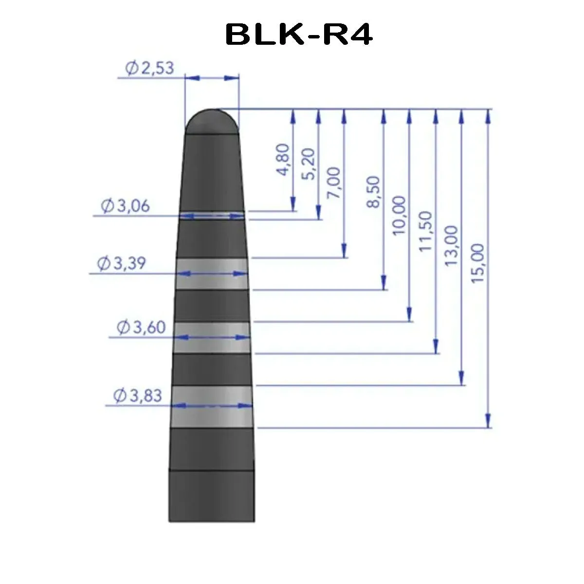 Black Ruby Osteotome R4 Straight Single Pack for Magnetic Mallet