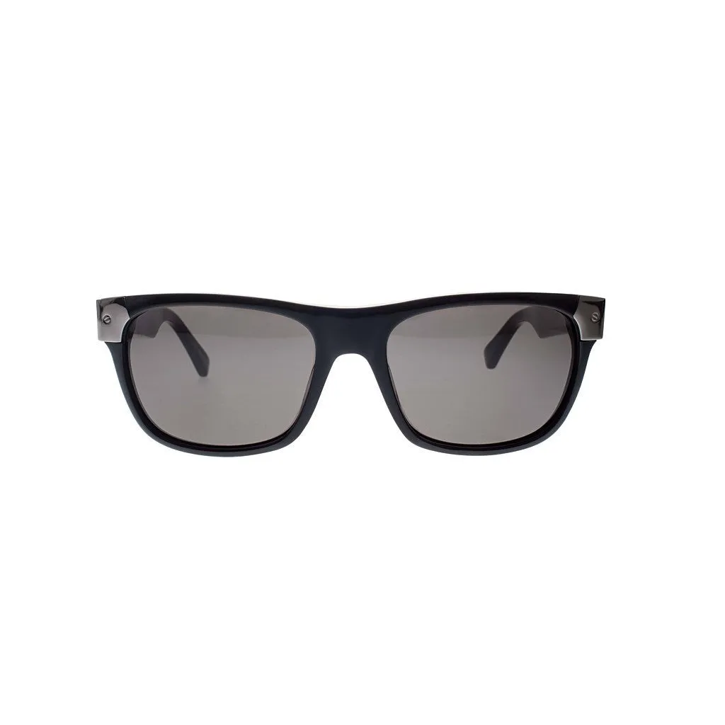 Black with Gun Silver Metal Wayfarers