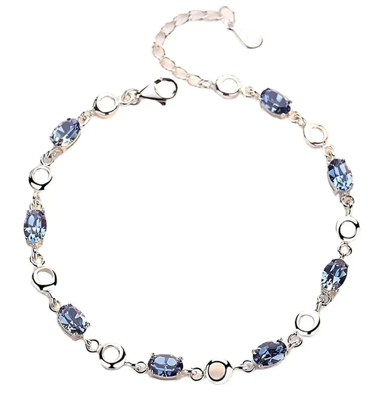 Blue Topaz & Silver Bracelet for Women - Perfect Gift