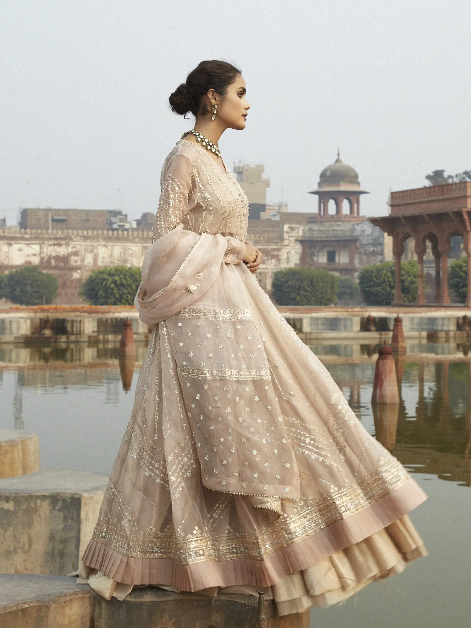 Bridal Couture - Kalidar W/ Seamless Lehenga & Dupatta