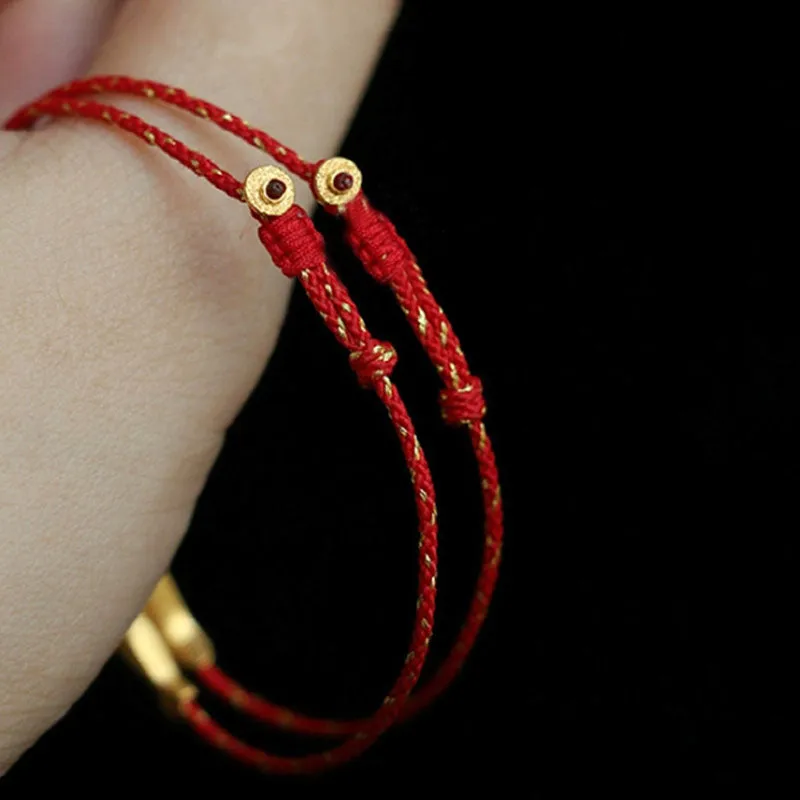 Buddha Stones 14K Gold Plated Koi Fish Luck Wealth Braided Bracelet