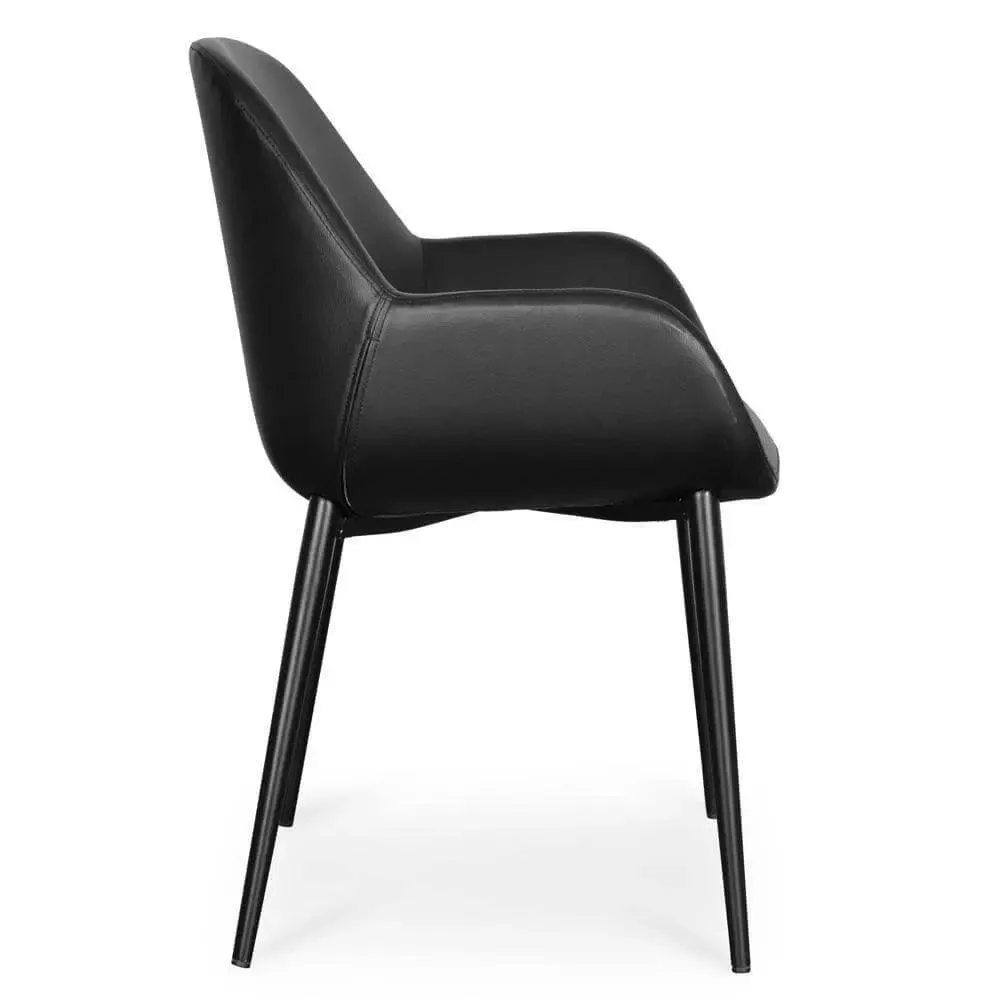 Calibre Dining chair - Black PU - Black Legs DC2226-SD