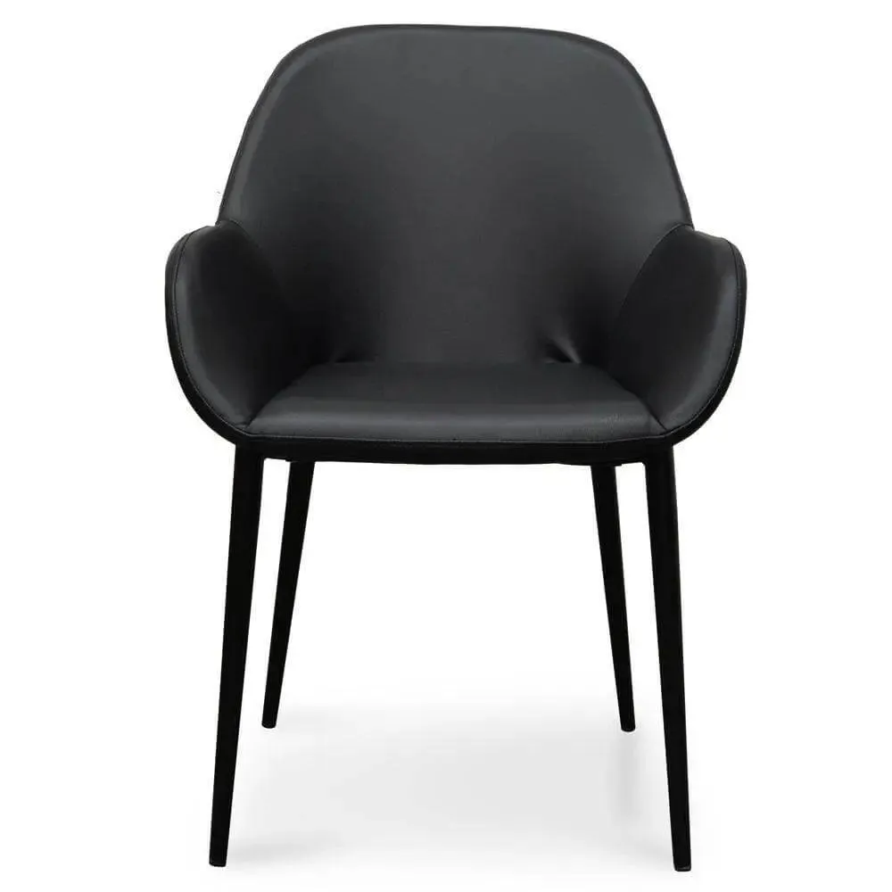 Calibre Dining chair - Black PU - Black Legs DC2226-SD