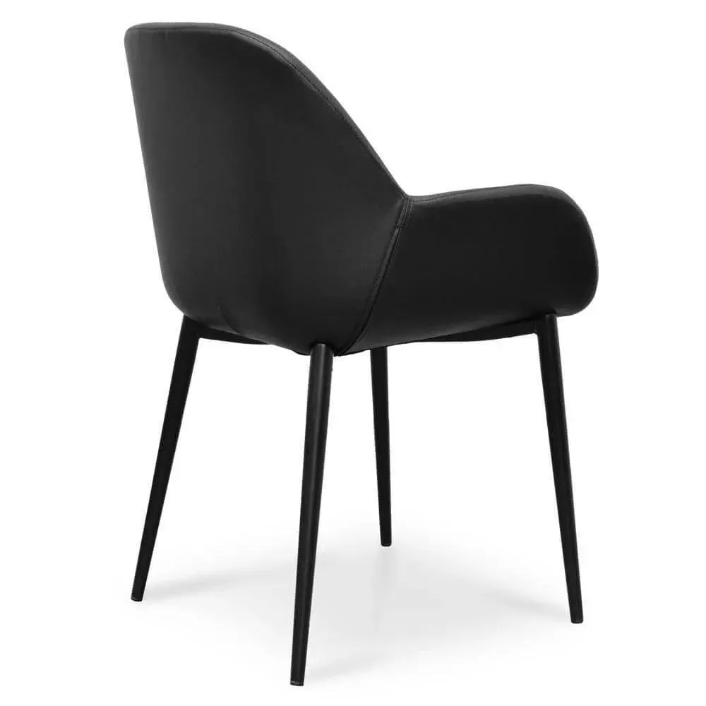 Calibre Dining chair - Black PU - Black Legs DC2226-SD