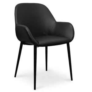 Calibre Dining chair - Black PU - Black Legs DC2226-SD