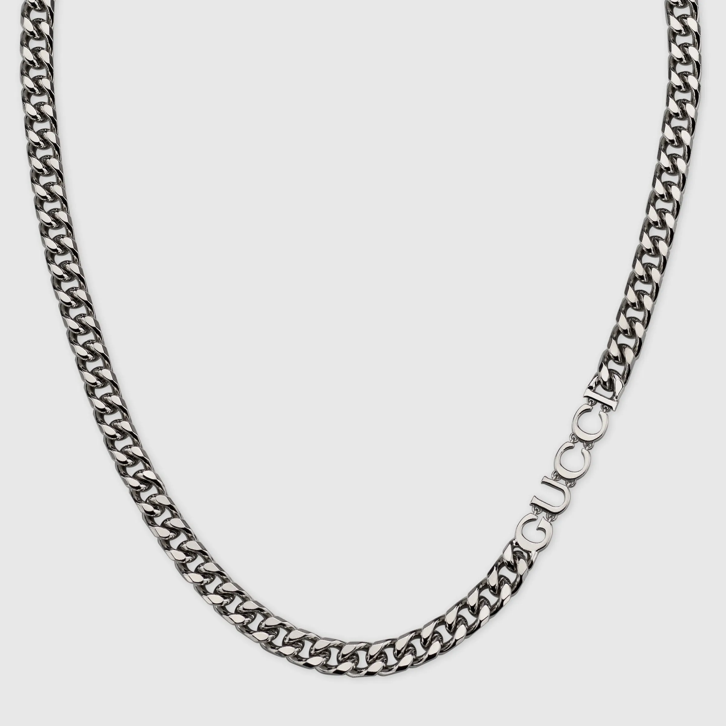 Chain Necklace With Gucci Script