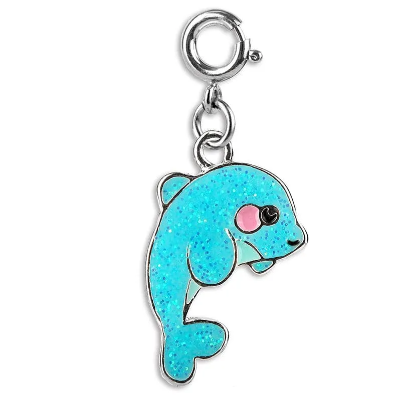 Charmit Glitter Dolphin Charm - Aqua