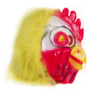 Chicken Mask / Latex mask with fur trim