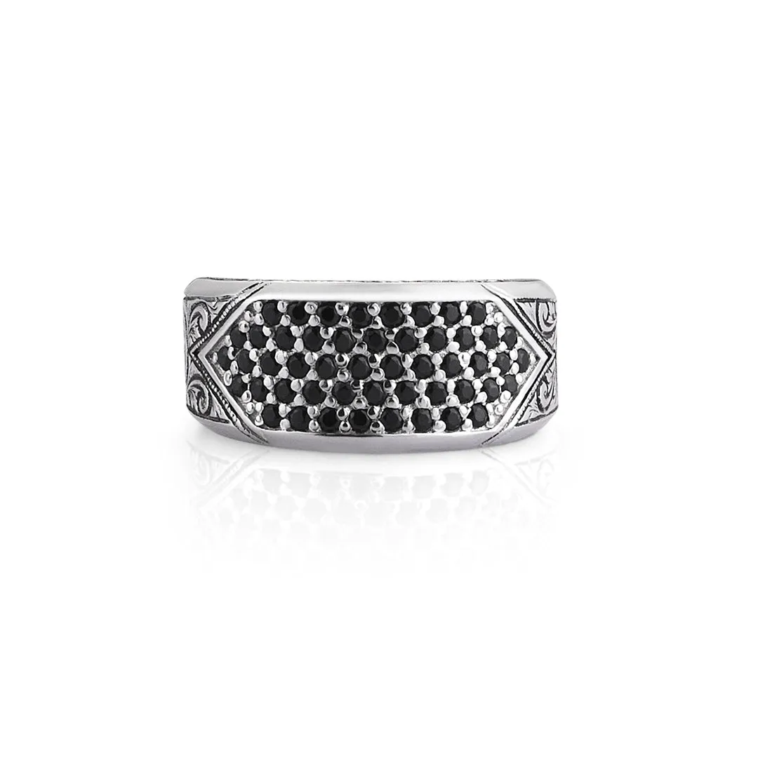 Classic Pave Signet Ring - Solid Silver