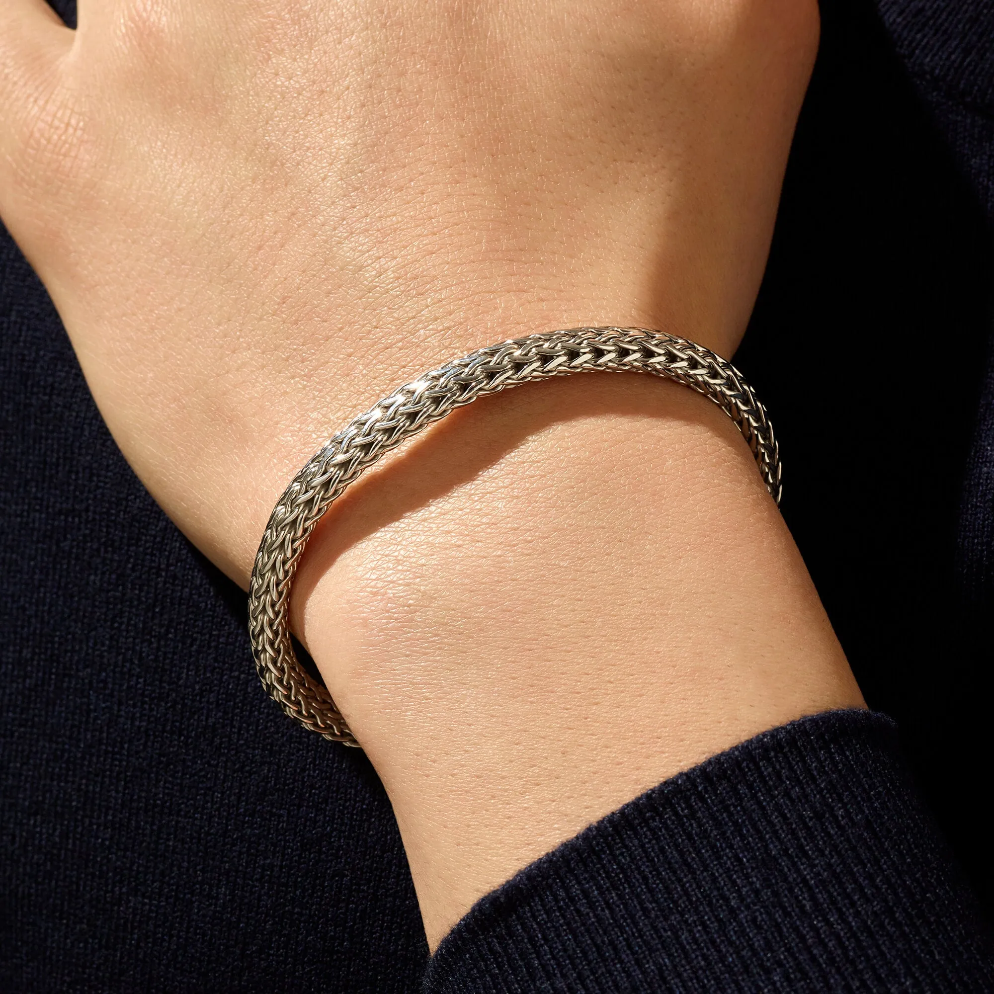 Classic Woven Chain Bracelet in Silver