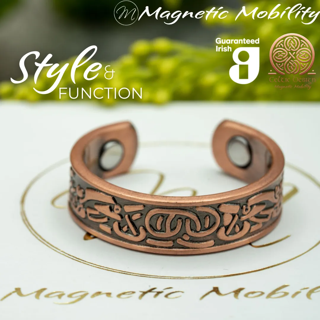 Copper Ring: Clover - Celtic design | Magnetic Mobility