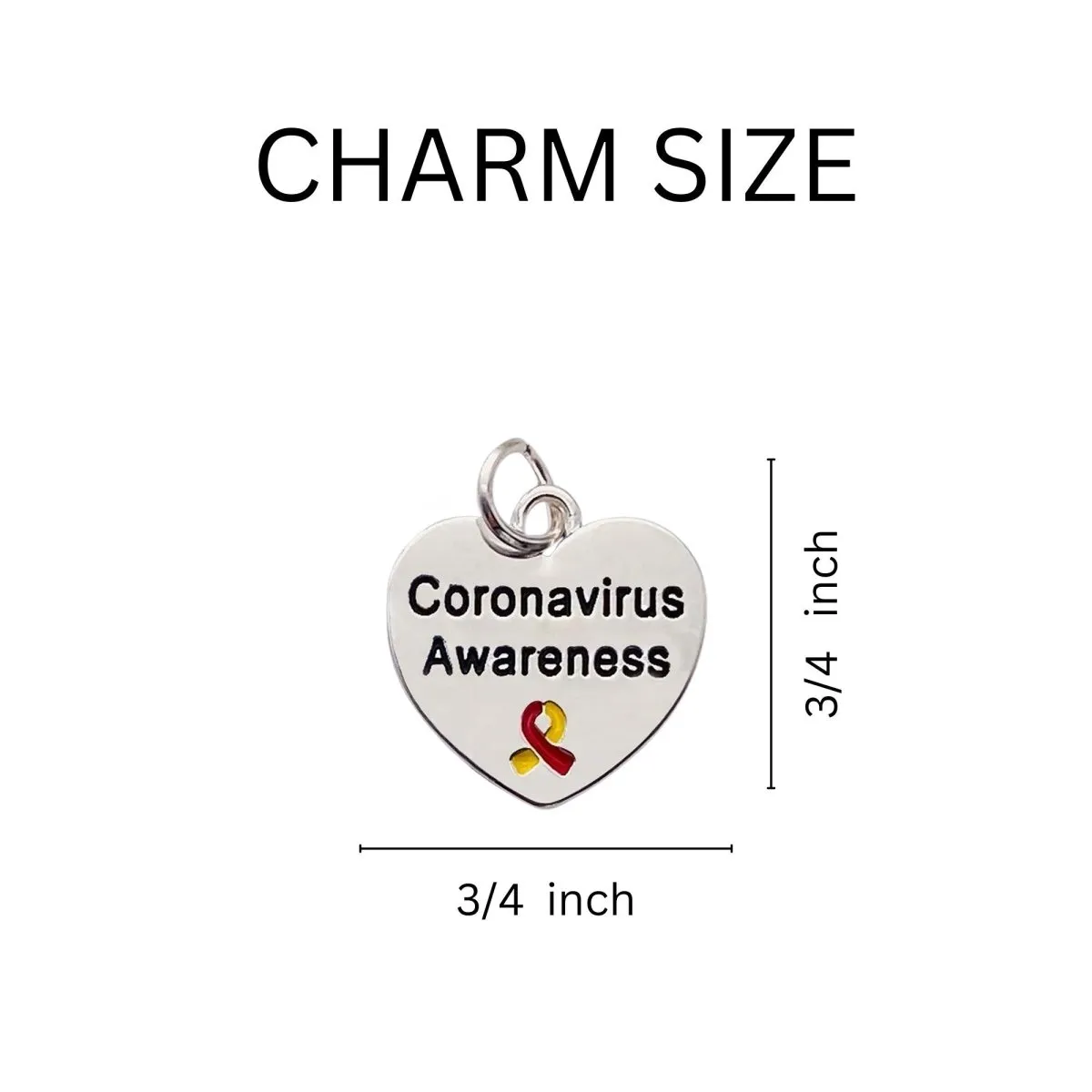 Coronavirus (COVID-19) Awareness Heart Charm Retractable Bracelets