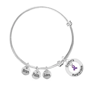 Crohn's Circle Charm Retractable Bracelets