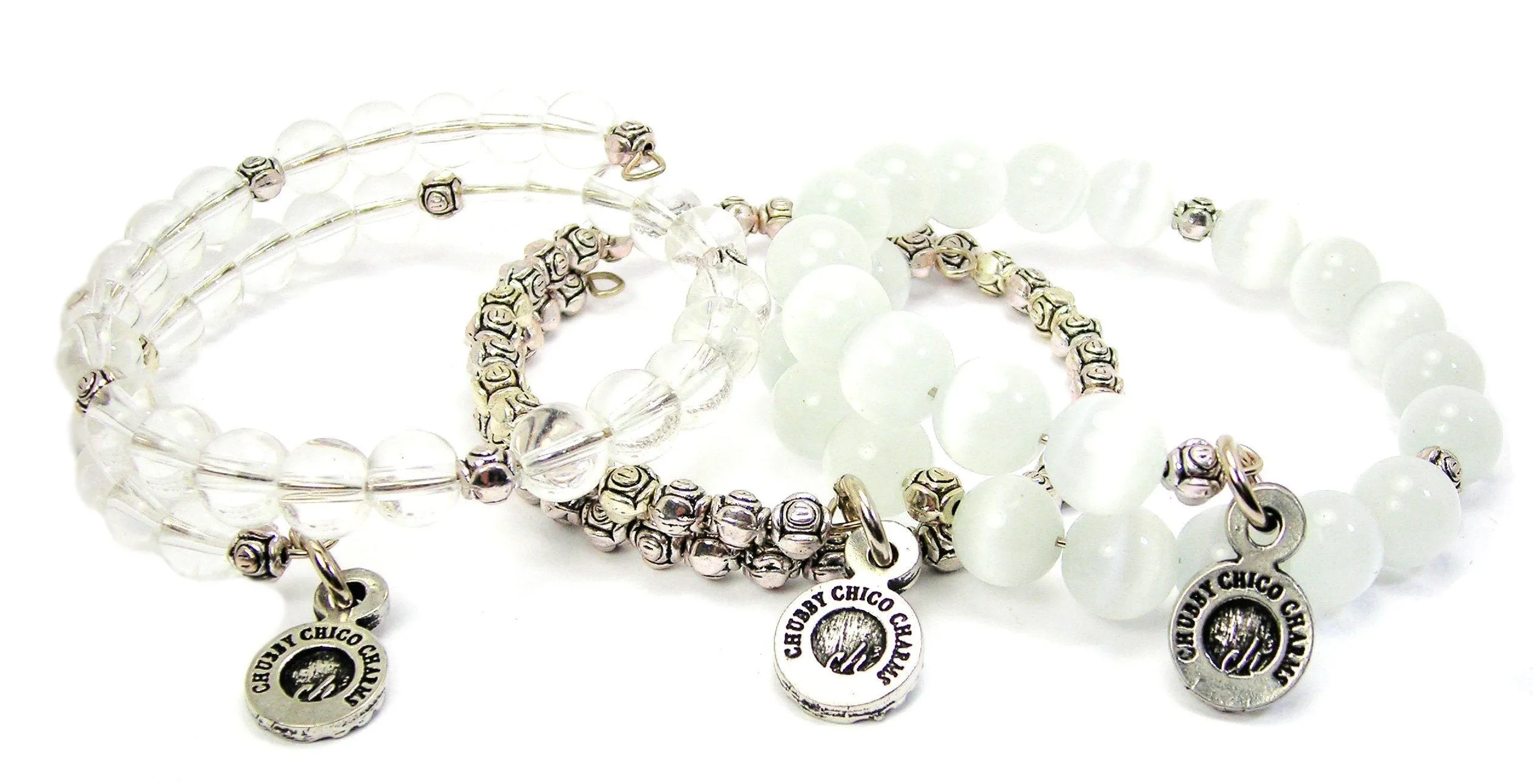 3-Piece Wrap Bracelet Set with Crossed Lacrosse Sticks, Cats Eye Glass, and Pewter Accents