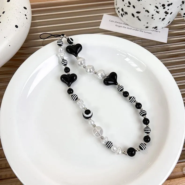 Crystal Charm Beaded Lanyards For Phone Cases