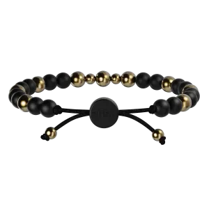 Embrace Bracelet - Obsidian & Gold