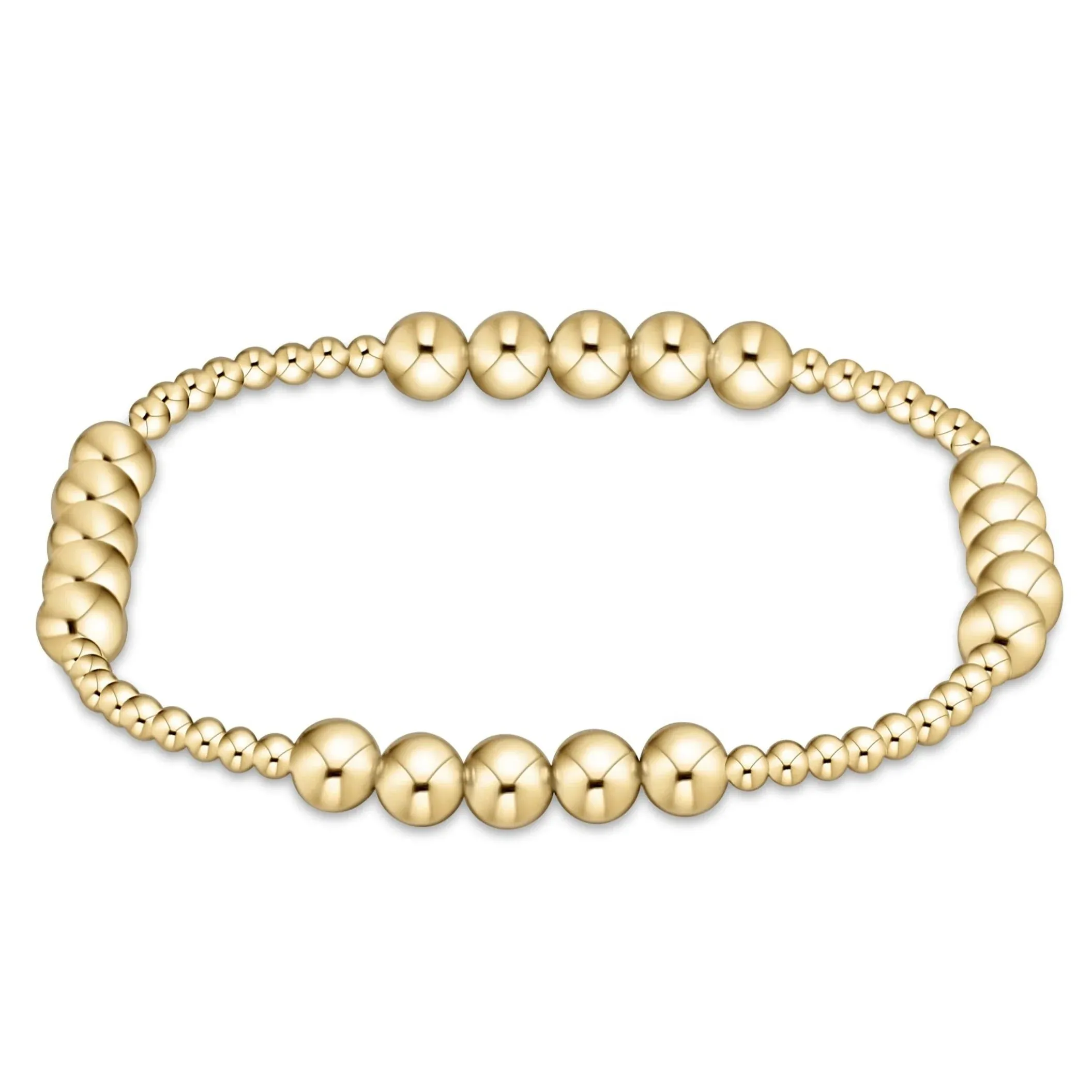 eNewton Design Classic Blissful Pattern 2.5mm Bead Bracelet - 5mm Gold