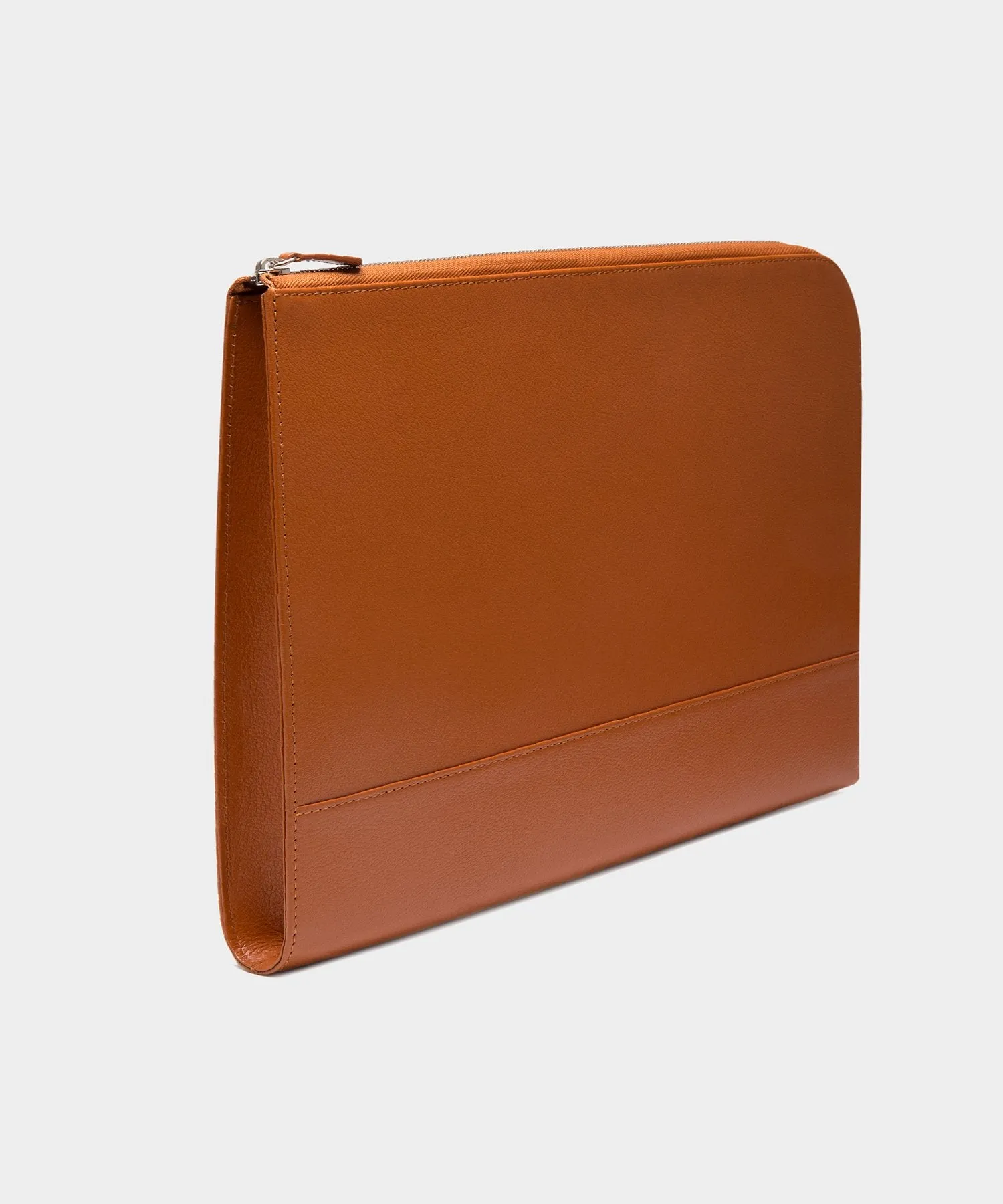 Ettinger Capra Large Zip Portfolio Pouch in Tan Leather