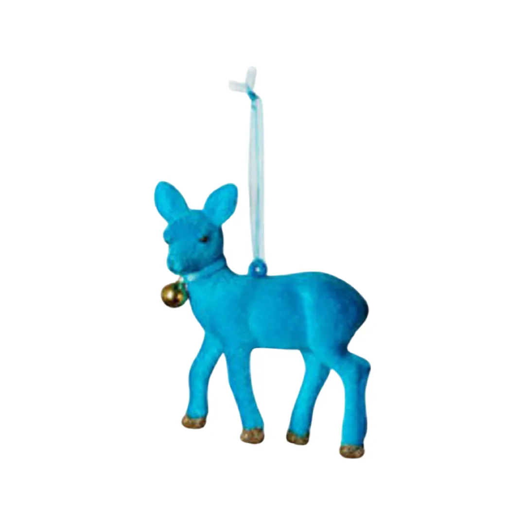 Flocked Deer Ornament