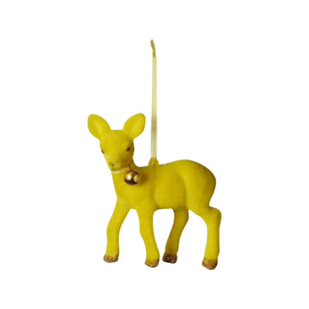 Flocked Deer Ornament