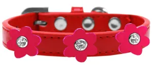 Flower Premium Collar Red With Bright Pink Flowers Size 20