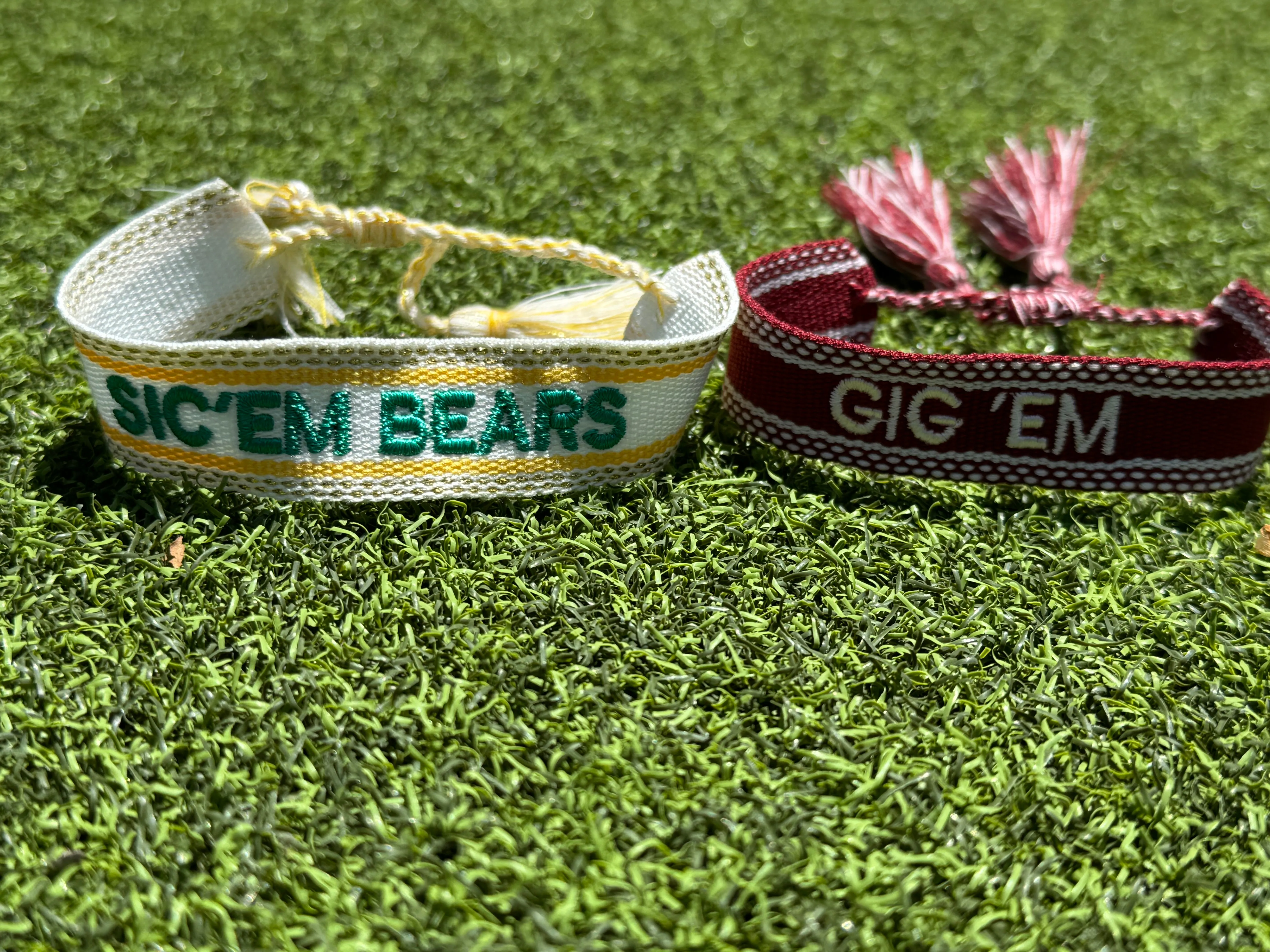 Game Day Embroidered Tassel Bracelets