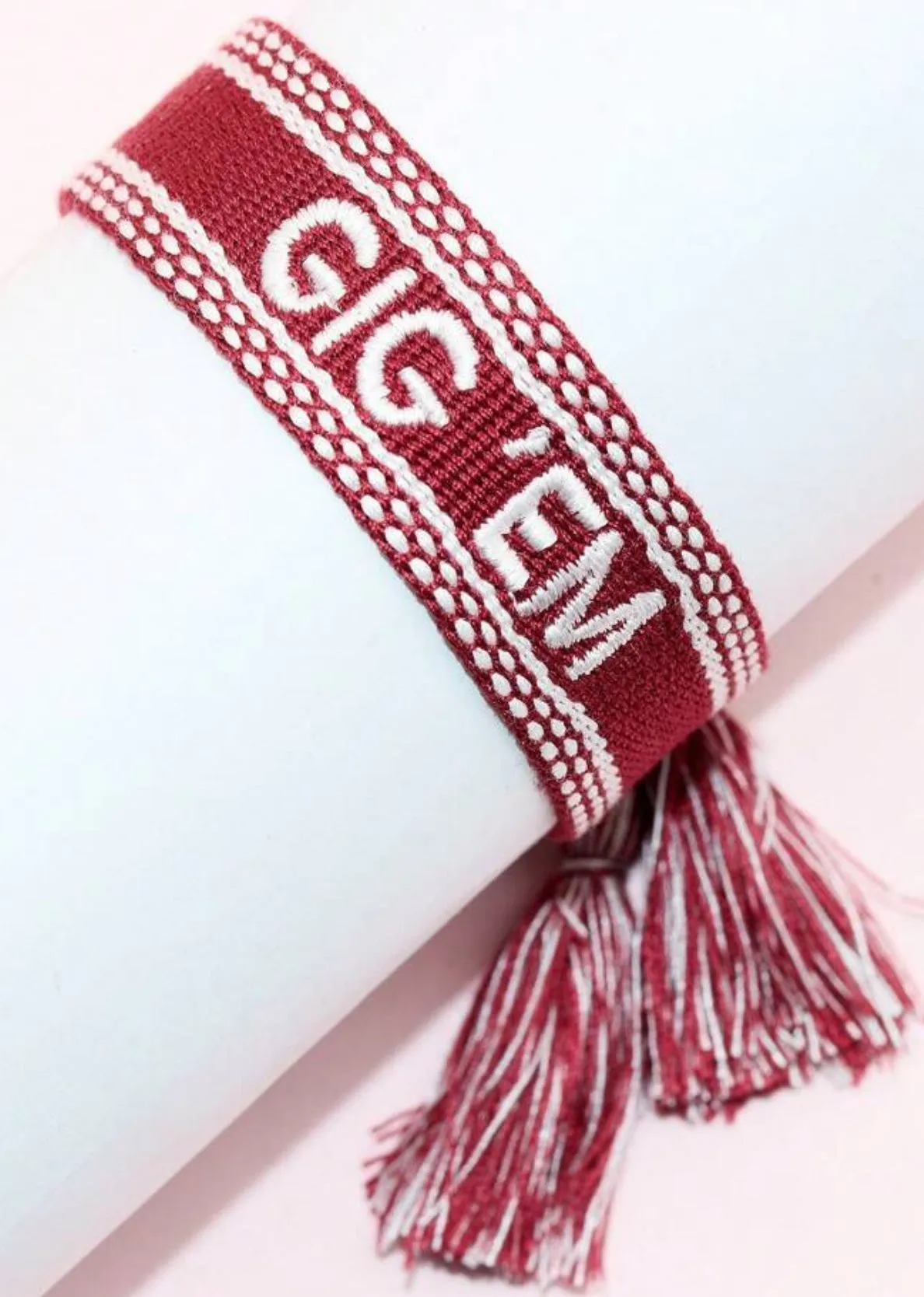 Game Day Embroidered Tassel Bracelets