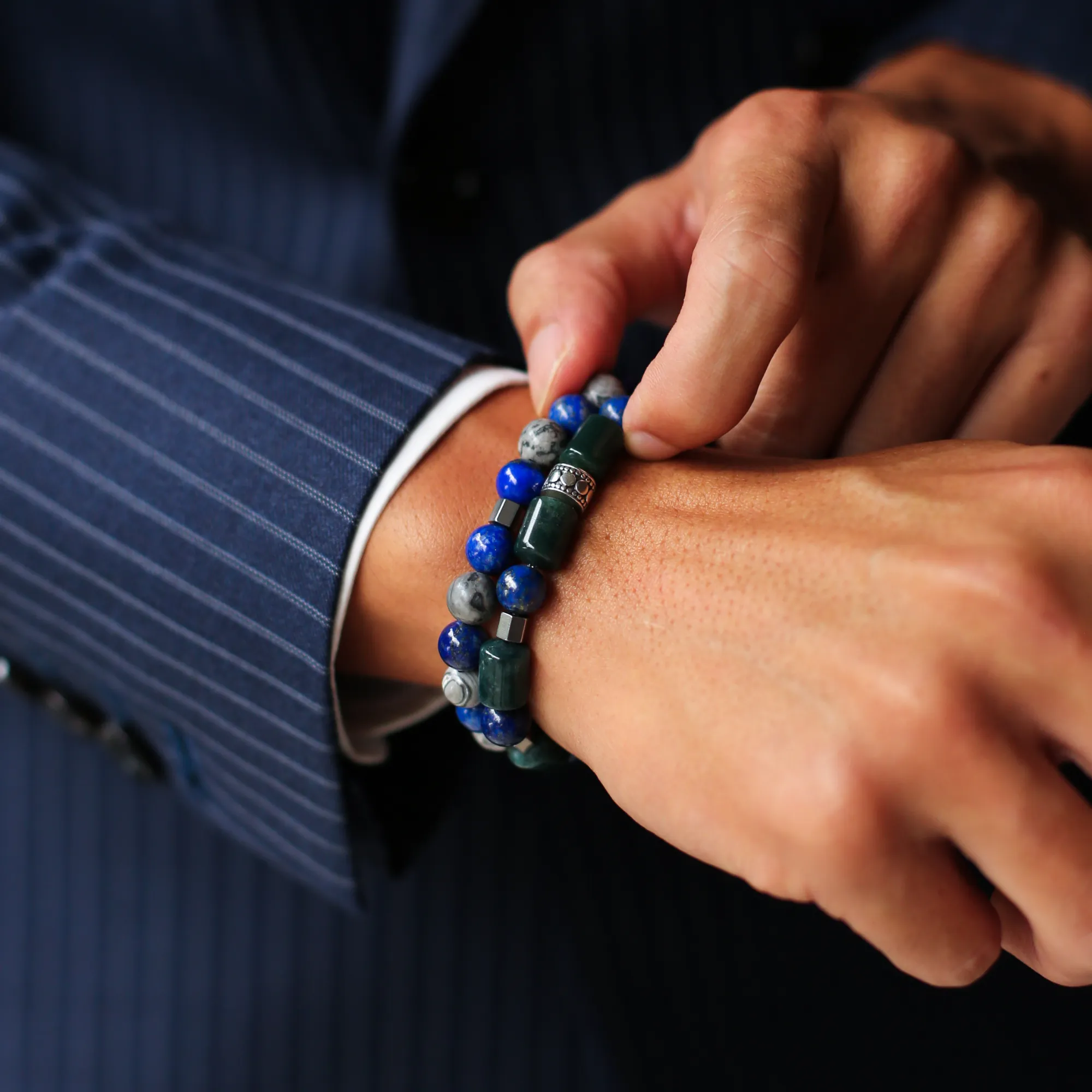 Green Bean Casserole | Men Stack Beaded Bracelets | Men Beaded Bracelet