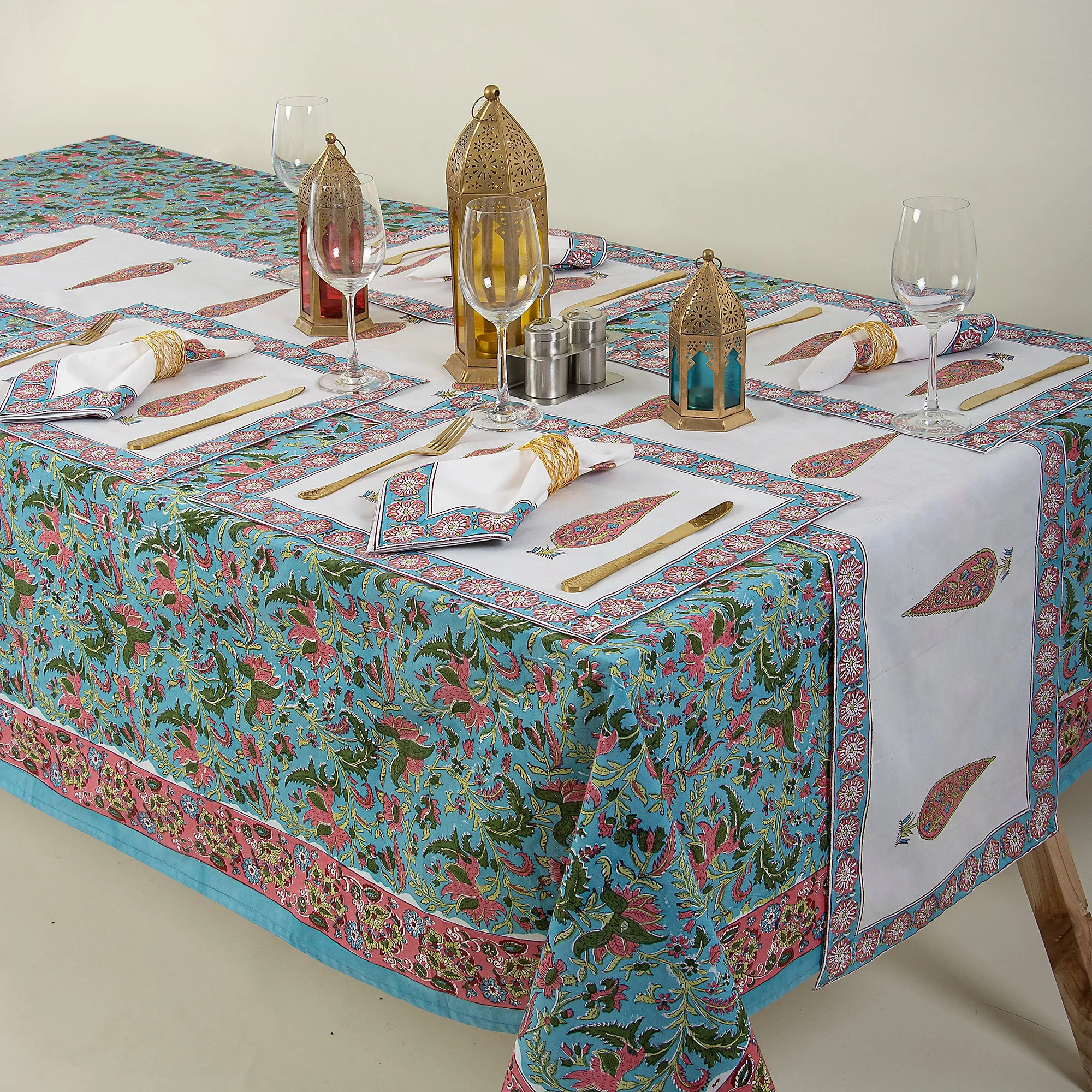 Hand Block Print Cotton Table Cover